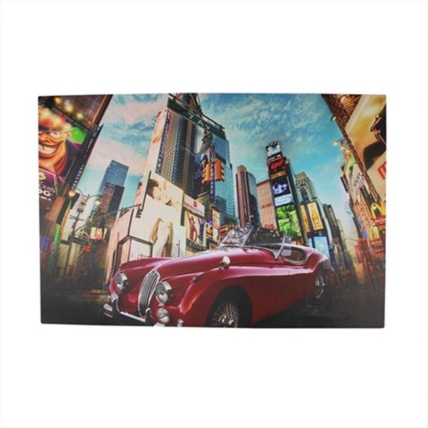 Back2Basics 23.5 in. Battery Operated 6 LED Nyc 7Th Avenue Time Square Canvas Wall Hanging BA72778